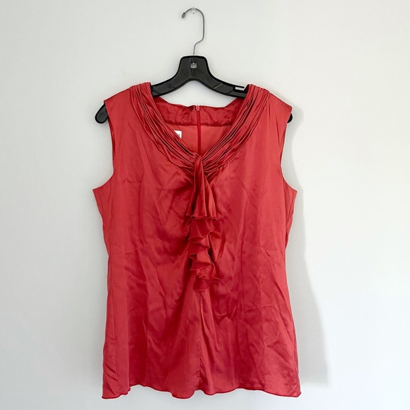 Armani Collezioni Ruffle-Front Silk Blouse Authentic - Picture 2 of 14